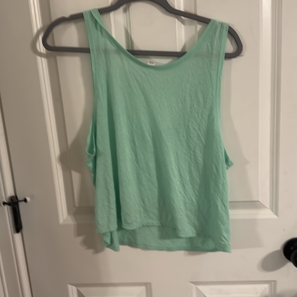 Brand, new, adorable, mint colored, barbell, babes, crop top with white glitter - Picture 4 of 4